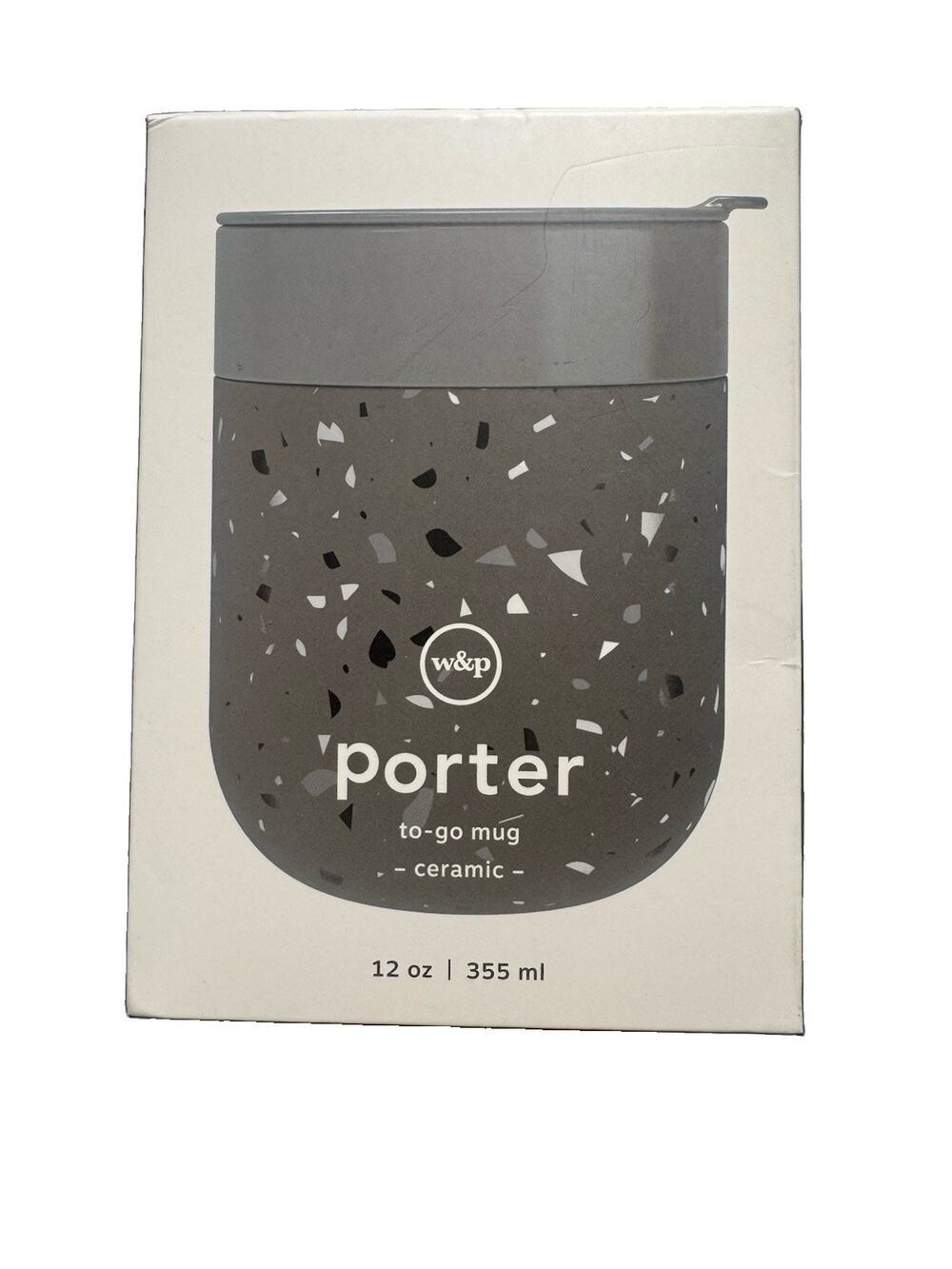 W&P Porter 12oz Ceramic To Go Mug Gray Terrazzo Limited Edition New Imperfect